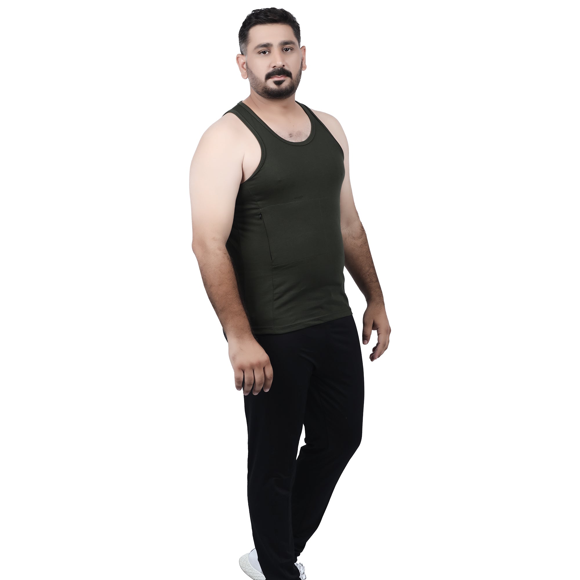 Overt Men's Work-It-Out Active Tank Top with Special Pockets for Insulin Pump Users