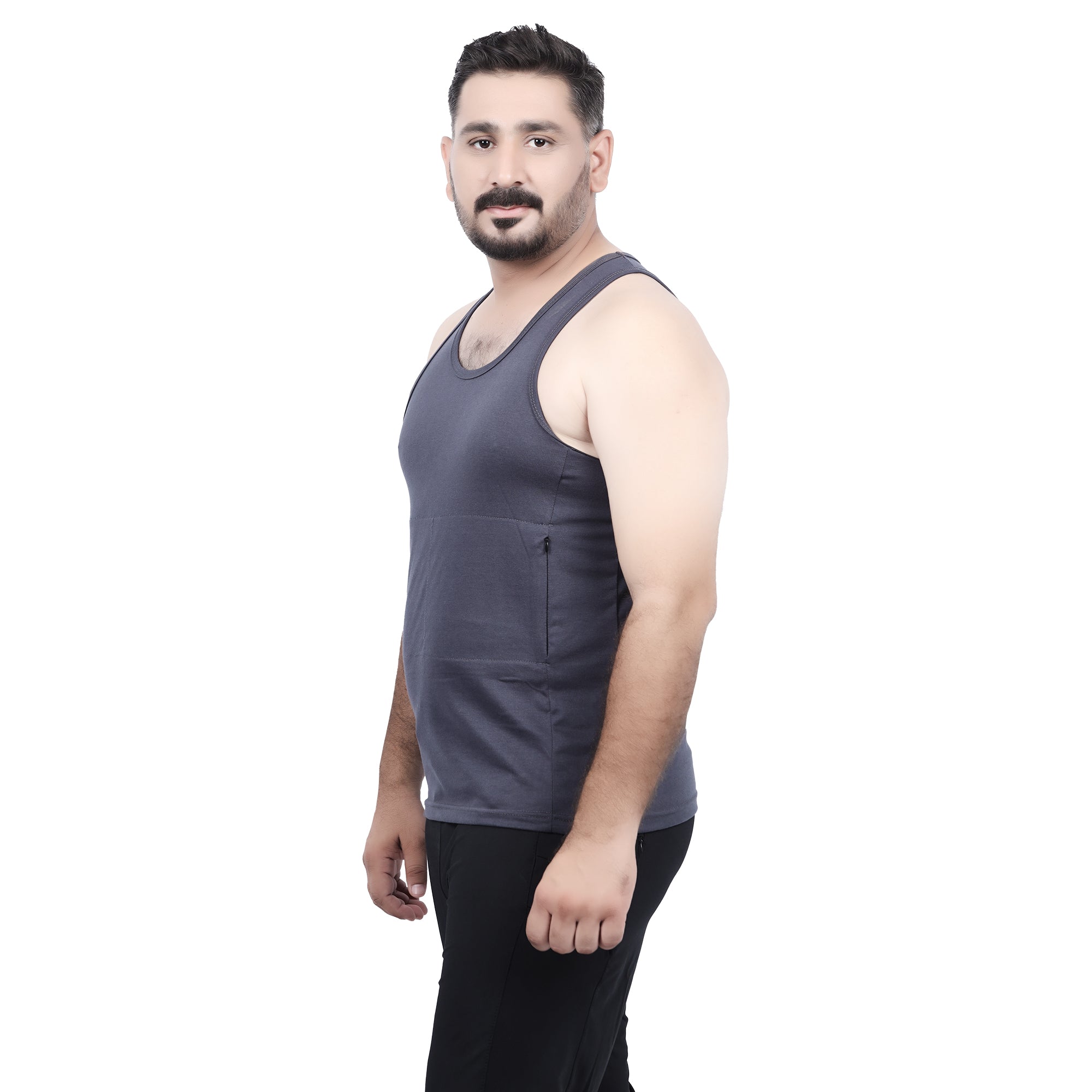 Overt Men's Work-It-Out Active Tank Top with Special Pockets for Insulin Pump Users