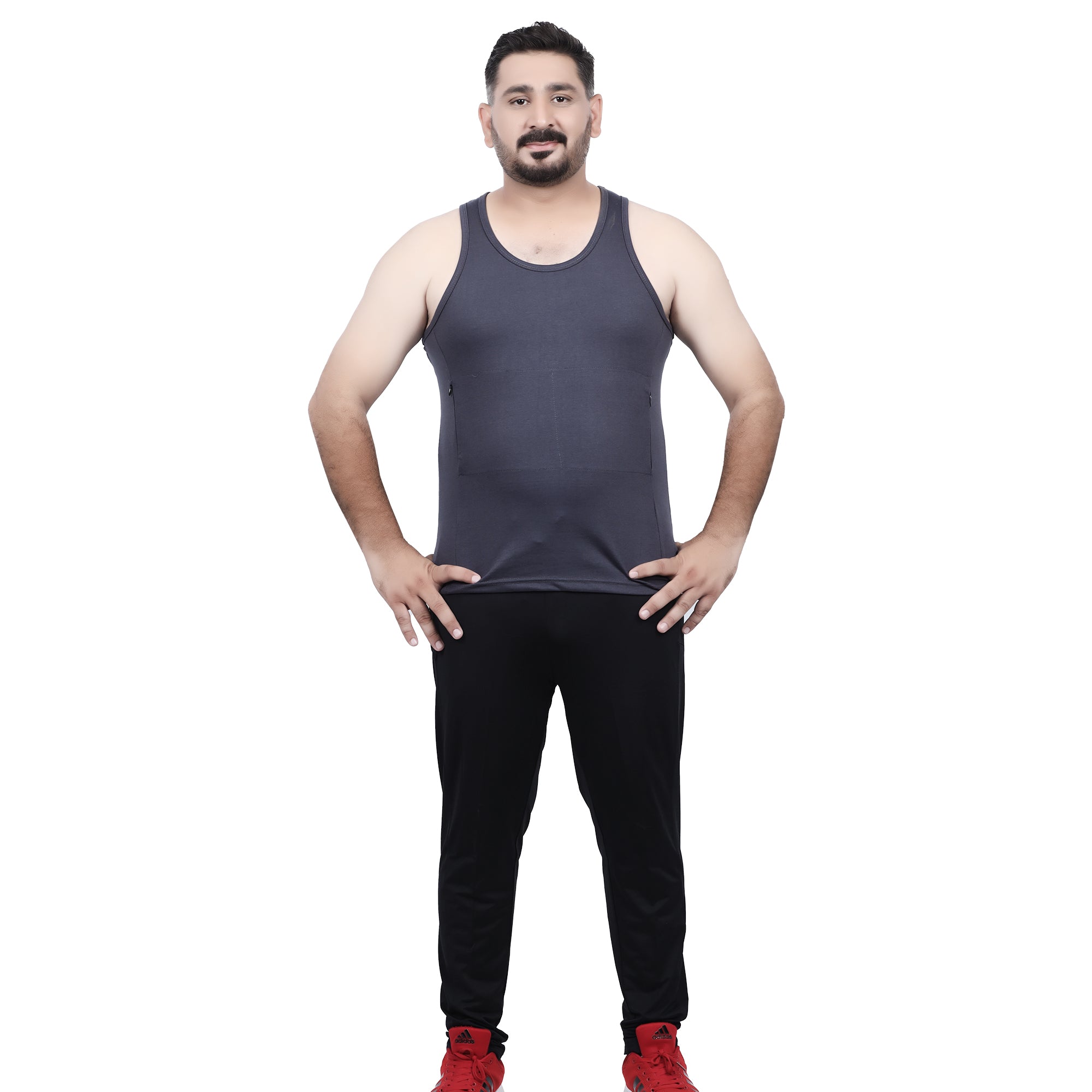 Overt Men's Work-It-Out Active Tank Top with Special Pockets for Insulin Pump Users