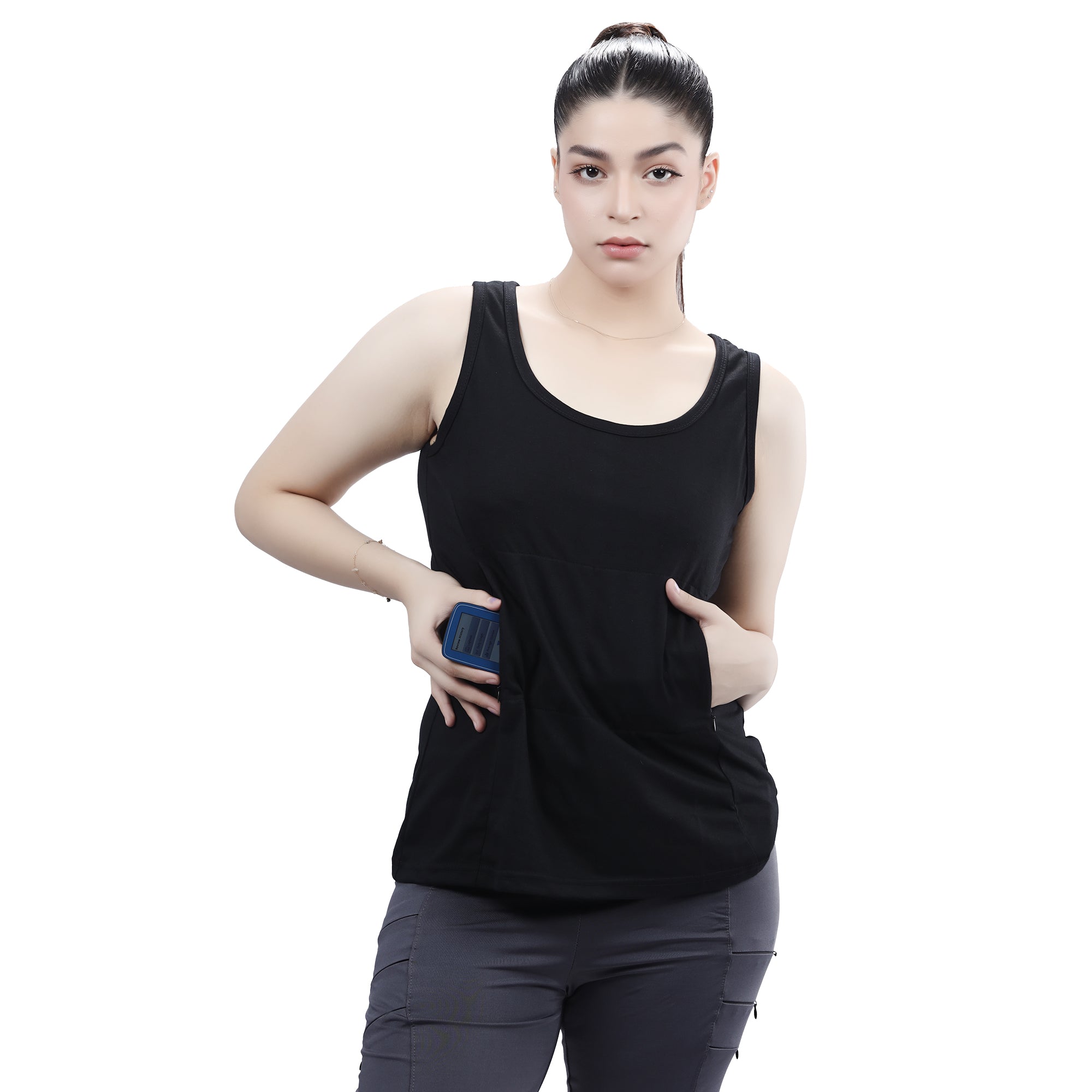 Overt Women's Work-It-Out Active Tank Top with Special Pockets for Insulin Pump Users