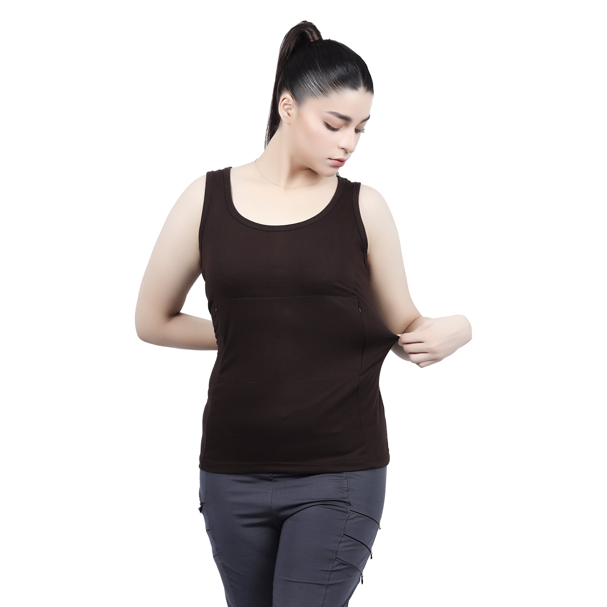 Overt Women's Work-It-Out Active Tank Top with Special Pockets for Insulin Pump Users