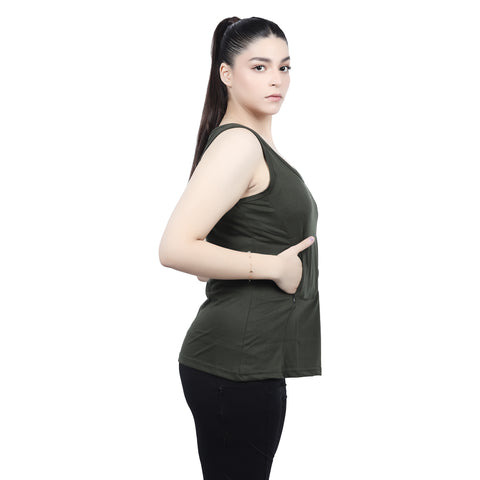 Overt Women's Work-It-Out Active Tank Top with Special Pockets for Insulin Pump Users