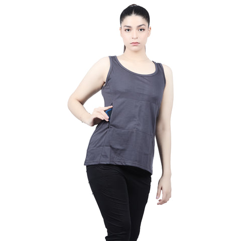 Overt Women's Work-It-Out Active Tank Top with Special Pockets for Insulin Pump Users