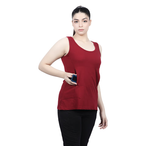 Overt Women's Work-It-Out Active Tank Top with Special Pockets for Insulin Pump Users