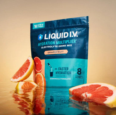 Liquid I.V. mix with essential electrolytes and B vitamins