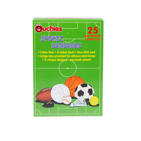 Cosrich Ouchies Sportz Adhesive Bandages For Kids, 25 Ct Box - 25 Each