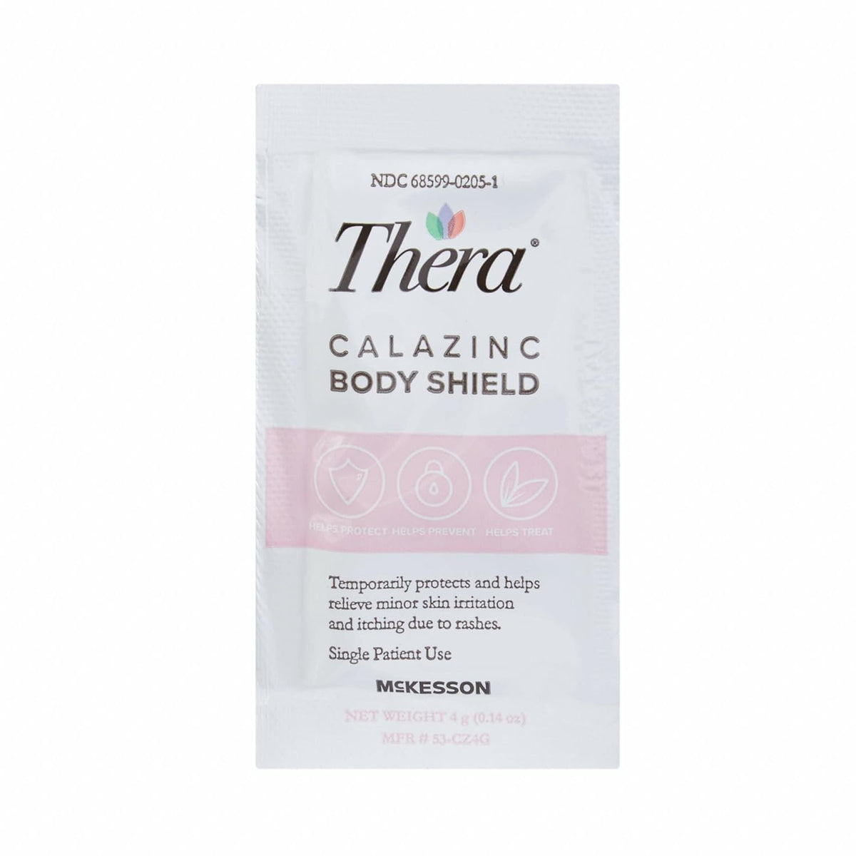 Thera Calazinc Body Shield 4 Gram Individual Packet Scented Cream Skin Protectant By McKesson