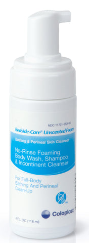Bedside-Care Rinse-Free Shampoo and Body Wash, Unscented, 4 oz Pump Bottle
