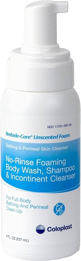 Bedside-Care Rinse-Free Shampoo and Body Wash, Unscented, 8.1 oz Pump Bottle