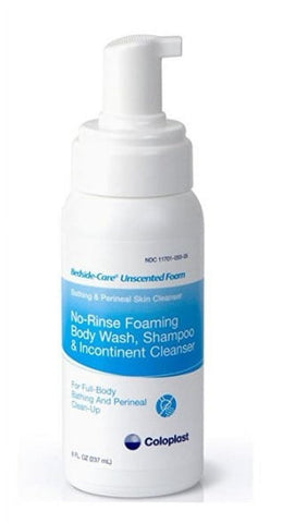 Bedside-Care Rinse-Free Shampoo and Body Wash, Unscented, 8 oz Pump Bottle