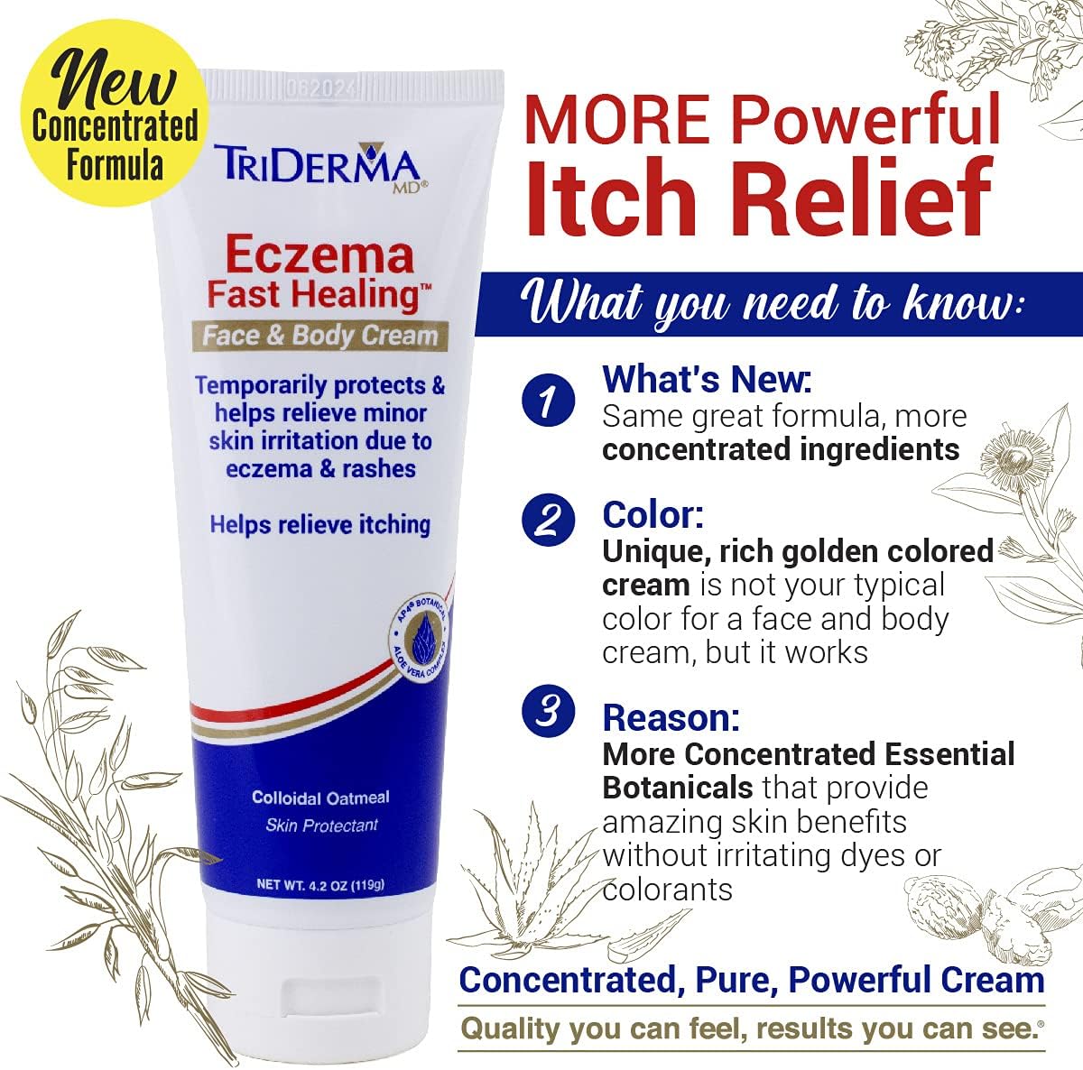 TriDerma Eczema Fast Healing Cream | Steroid-Free Relief for Face & Body