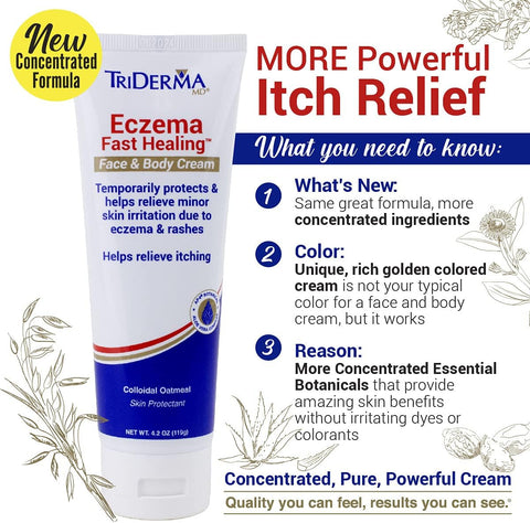 TriDerma Eczema Fast Healing Cream | Steroid-Free Relief for Face & Body