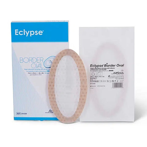 MEDI USA Eclypse Border Oval Superabsorbent Wound dressing, 8 x 12 CR4298