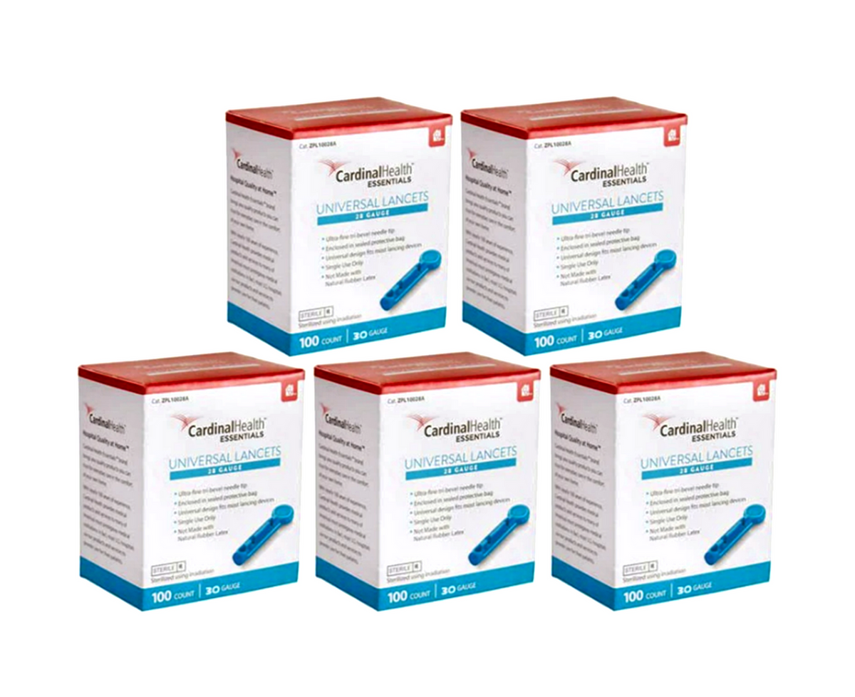 Cardinal Health ReliaMed Twist Top Lancets 30G 100/BX [5 Pack] For GLucose Care