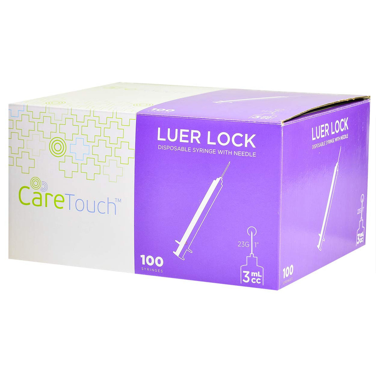 Care Touch Syringes Luer Lock with Needles, 3ml 23G - 1"  #CTSLN231