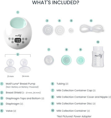 Motif Luna Double Electric Breast Pump with Battery