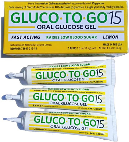 Gluco-To-Go 15 Oral Glucose Gel - 1 Pack - Lemon - Lemon