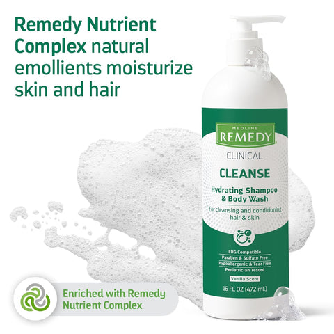 Medline Remedy Clinical Hydrating Shampoo & Body Wash