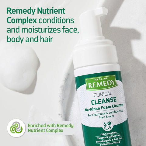 Remedy Clinical No-Rinse Foam Cleanser, Vanilla Scent, 4oz