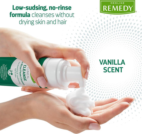 Remedy Clinical No-Rinse Foam Cleanser, Vanilla Scent, 4oz