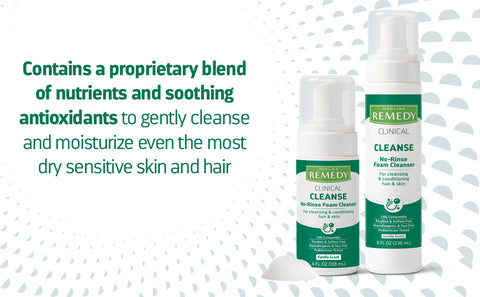 Remedy Clinical No-Rinse Foam Cleanser, Vanilla Scent, 4oz