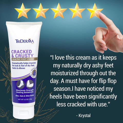 Triderma Cracked & Crusty Healthy Foot Cream 4.2 Oz Tube 93425