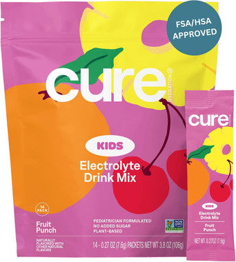 Cure Kids Fruit Punch Hydrating Electrolyte Mix 14ct