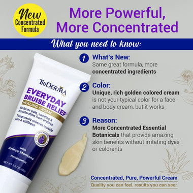 TriDerma Everyday Bruise Relief Healing Cream tube 2.2 oz Multiple packs