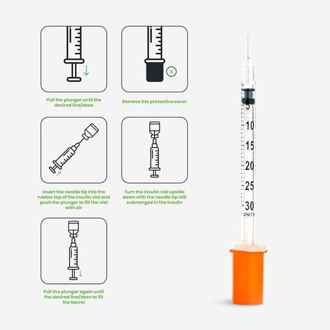 Care Touch U-100 Insulin Syringes 31g 5/16" - 8mm .5cc #CTIS315