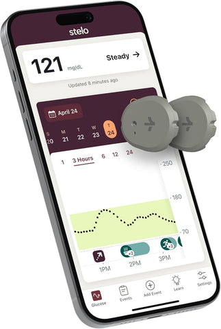 Stelo Continuous Glucose Monitor Sensor for Health & Wellness [2 Sensor]