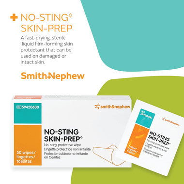 Smith Nephew No-Sting Skin Prep Protective Wipes Box of 50