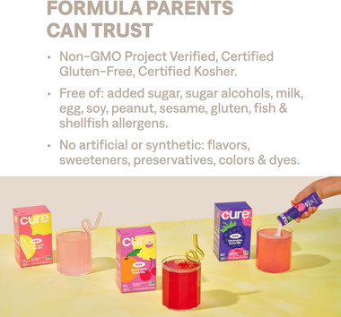 Cure Kids Fruit Punch Hydrating Electrolyte Mix 14ct