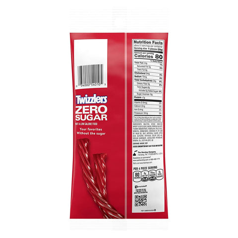 TWIZZLERS Zero Sugar Twists Strawberry Flavored Chewy Candy - 5 Oz Pack