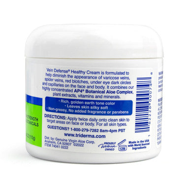 Triderma Vein Defense Healthy Cream Jar 4 oz