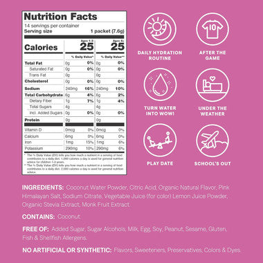 Cure Kids Fruit Punch Hydrating Electrolyte Mix 14ct