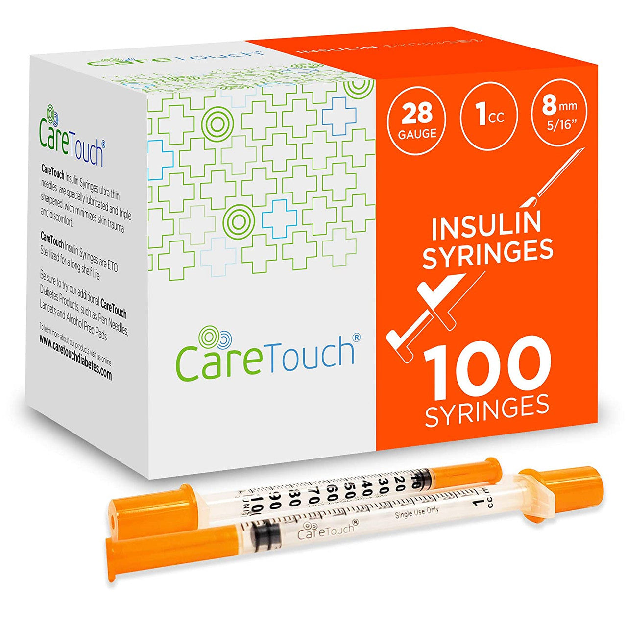 Care Touch U-100 Insulin Syringe 28g 5/16" - 8mm 1cc #CTIS281