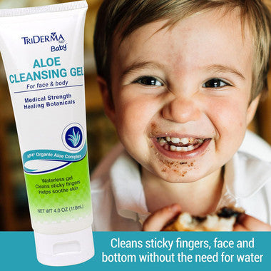 TriDerma Baby Aloe Cleansing Gel for Face and Body – 4 oz & 8 oz
