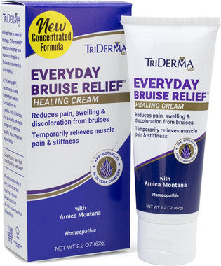 TriDerma Everyday Bruise Relief Healing Cream tube 2.2 oz Multiple packs by TriDerma available at Diabetic Pro