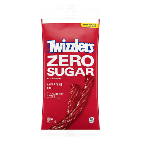 TWIZZLERS Zero Sugar Twists Strawberry Flavored Chewy Candy - 5 Oz Pack