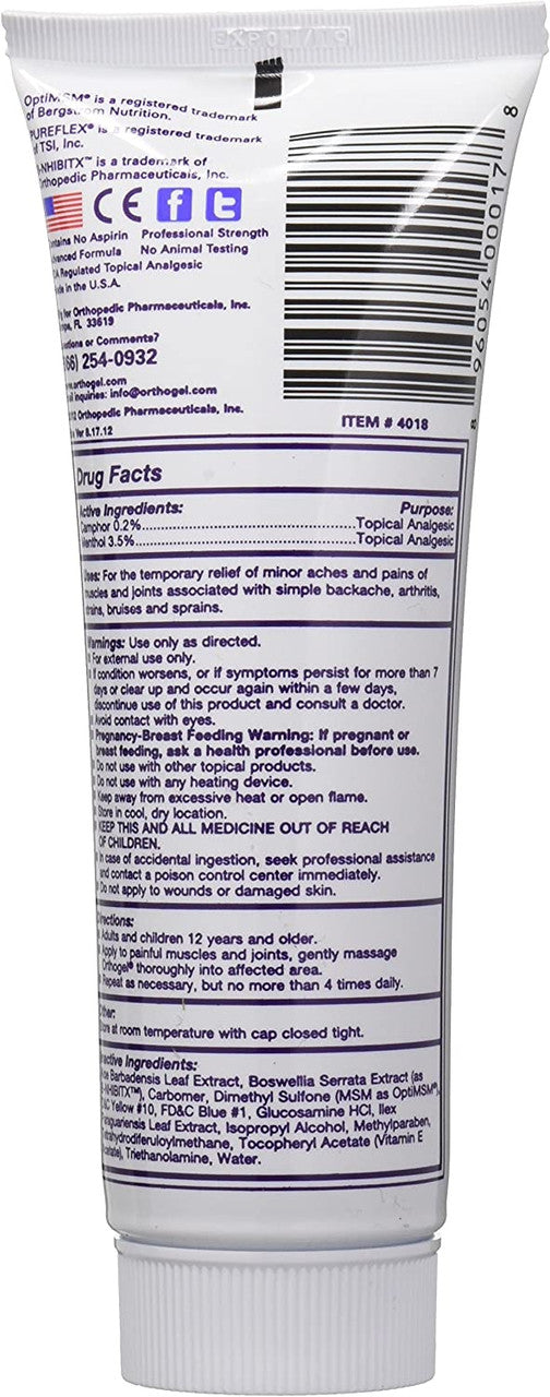 Orthogel Advanced Pain Relief Gel Tube, 4 oz