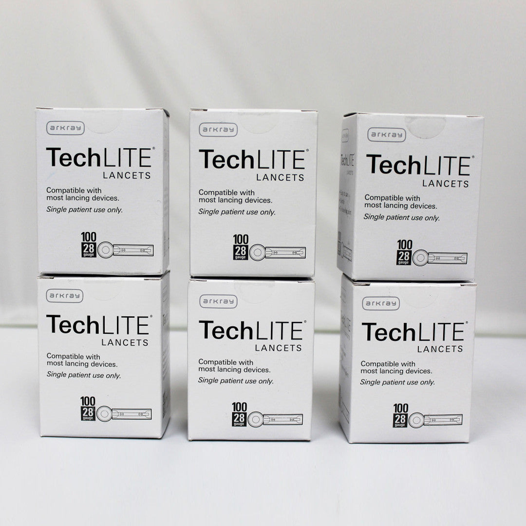 Arkray Tech LITE 100 Lancets 28G [ 6 Pack ]