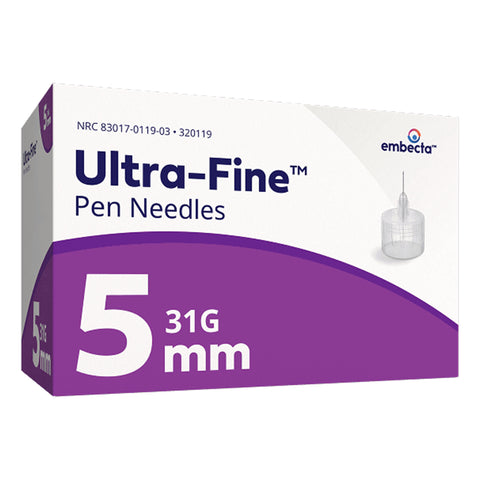 BD Embecta  Ultra-Fine Mini Pen Needles 5MM 31 Gauge 3/16 inch Box of 90 Ct