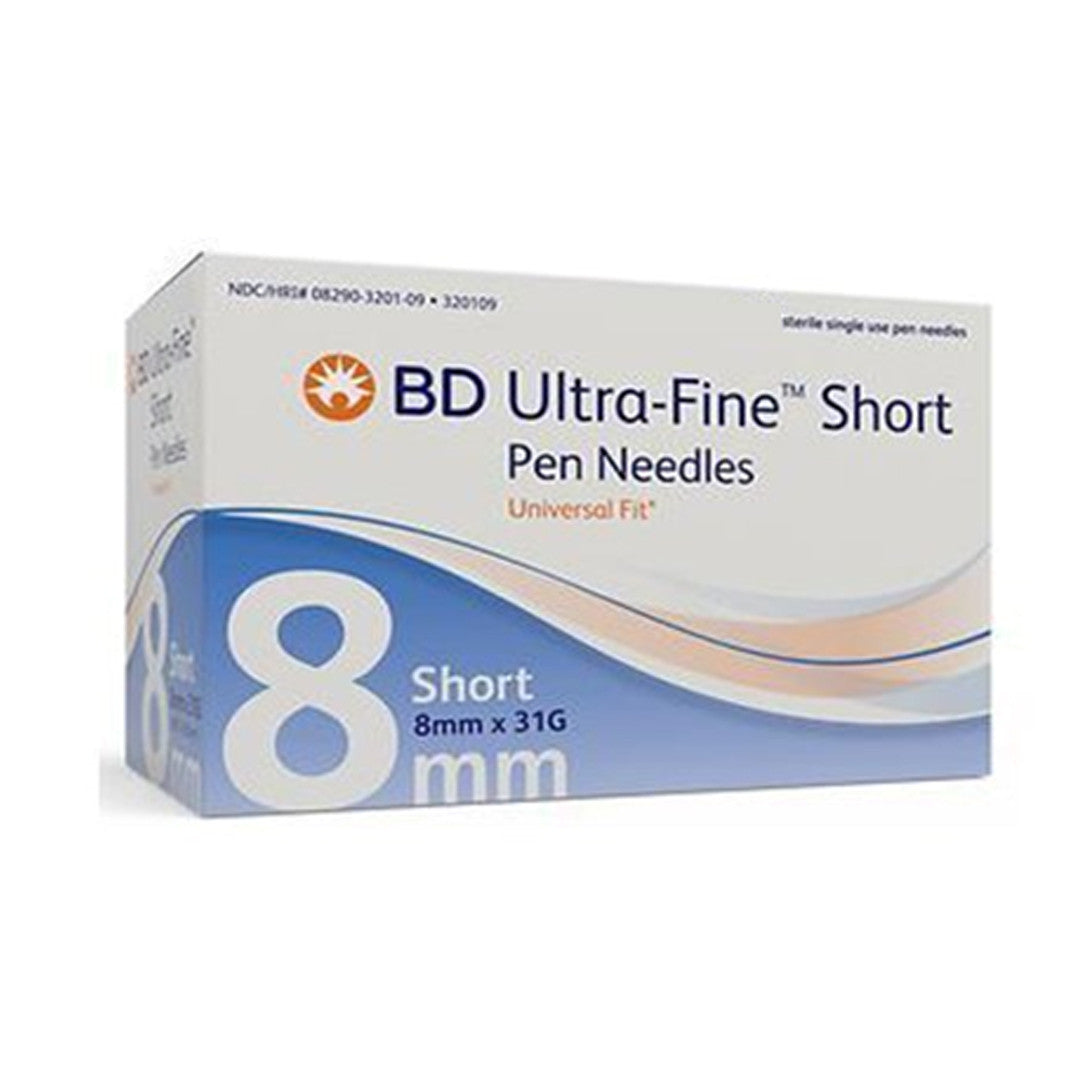 BD Ultra-Fine Mini Pen Needles 8MM 31 Gauge 5/16in [ 1 Box of 90 Ct ]