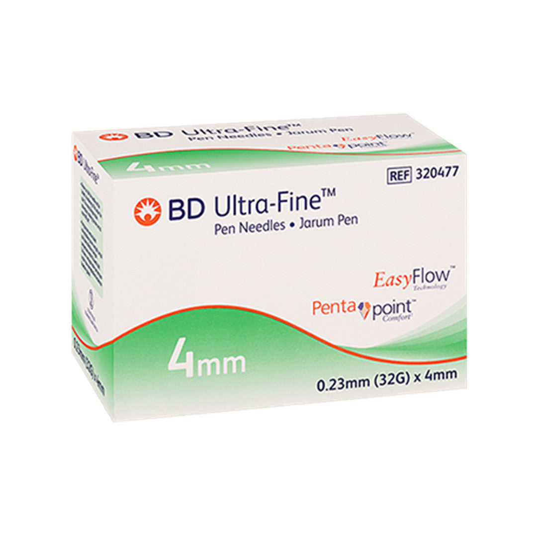 BD Ultra-Fine Mini Pen Needles 4MM 32 Gauge 3/16 inch [ 1 Box of 90 ]