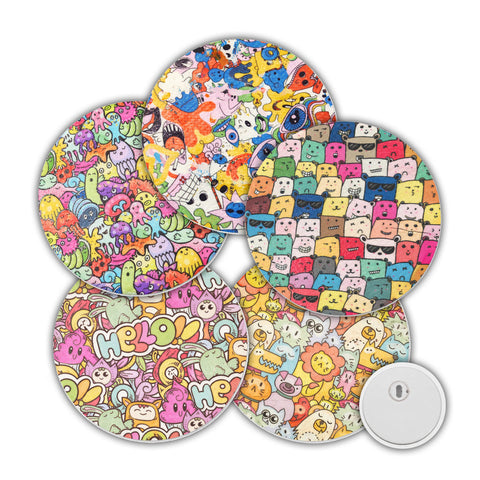 Overt Libre 3 Sensor Patch – Waterproof & Flexible - Character Carnival – 5 Pack
