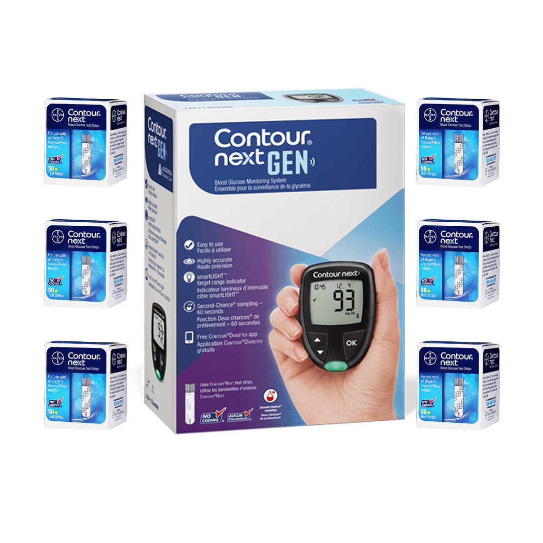 Ascensia Bayer Contour Next GEN Meter [+] NEXT 300 Test Strips For Glucose Care