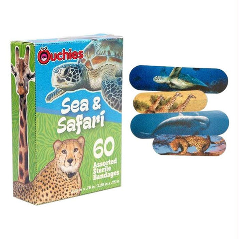 Cosrich Ouchies Sea And Safari Bandages 60 Ct Box - 60 Each