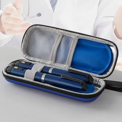 Overt cooler for Glucose Insulin Supplies with digital temperature, gel pack included - Capsule design