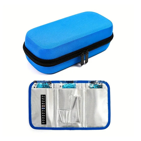 Overt hard soft Cooler Case for Glucose Insuline Supplies WIth 2 Ice Gel Pack