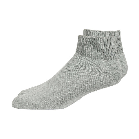 Overt Diabetic Cotton Blend Ankle Socks for Optimal Circulatory Flow, Gray 3 Pair Size 9 - 11 By Curative Diagnostics